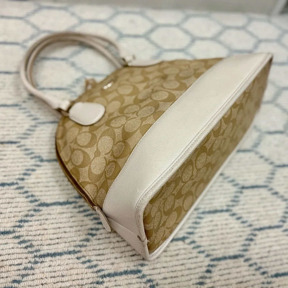 COACH Y2K Everyday Signature Monogram Coated Canvas Peyton Cora Dome Satchel Bag